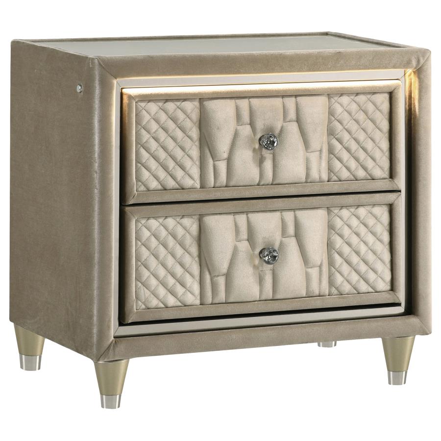 Lorient 2-Drawer LED Nightstand With USB