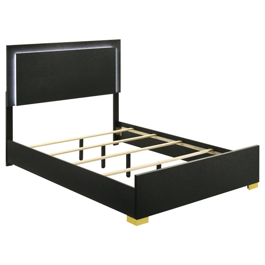 Marceline - Wood LED Panel Bed