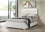 Marceline - Wood LED Panel Bed