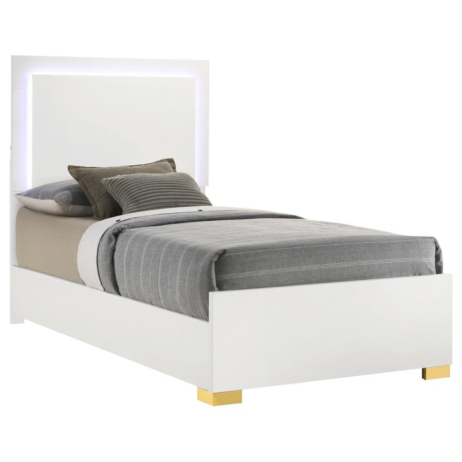 Marceline - Wood LED Panel Bed
