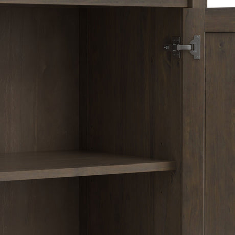Ela - Wide Storage Cabinet - Smoky Brown by Simpli-Home | Bel Furniture