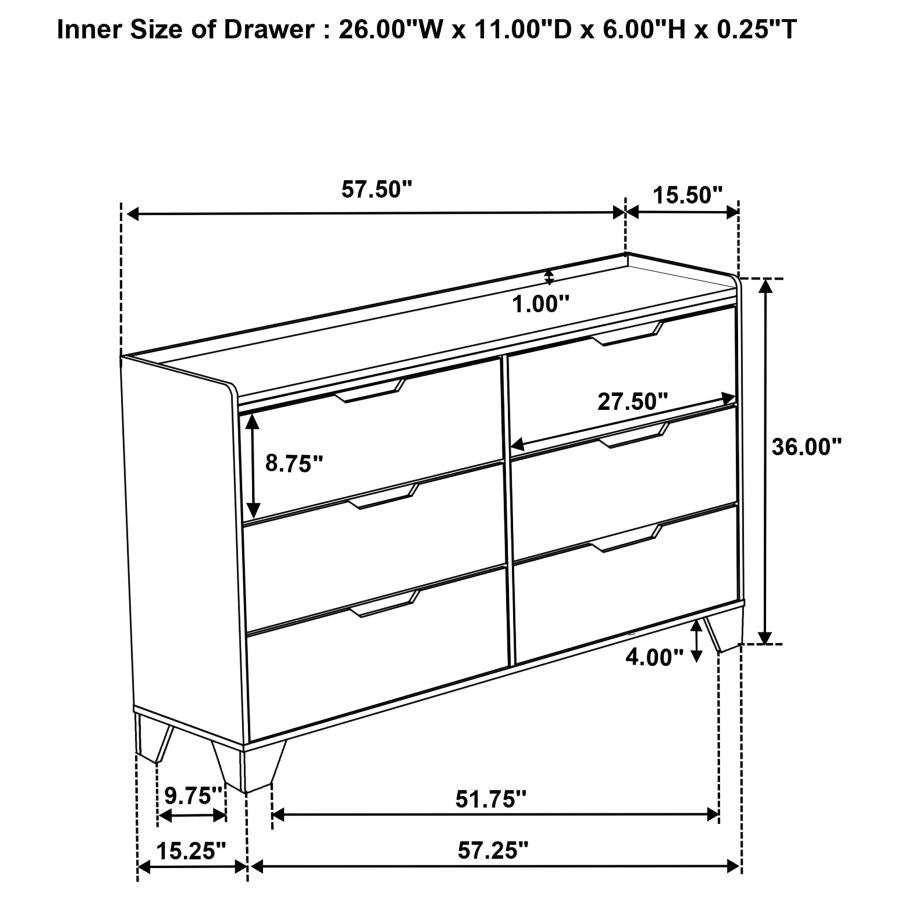 Henderson - 6-Drawer Bedroom Dresser Cabinet
