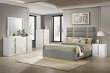 Ines - 2-Drawer Nightstand Bedside Table - White High Gloss