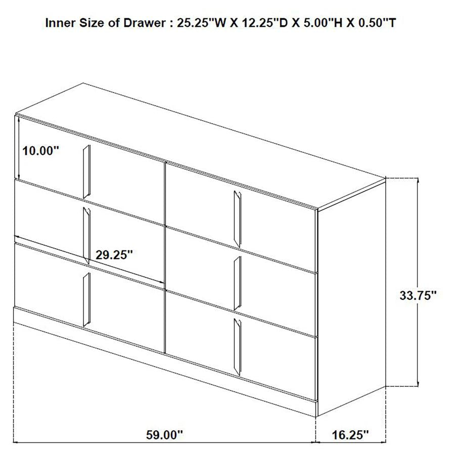 Ines - 6-Drawer Bedroom Dresser Cabinet