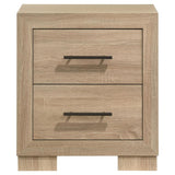 Arielle - 2-Drawer Bedroom Nightstand With Casters - Light Oak