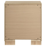 Arielle - 2-Drawer Bedroom Nightstand With Casters - Light Oak