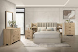 Arielle - 2-Drawer Bedroom Nightstand With Casters - Light Oak