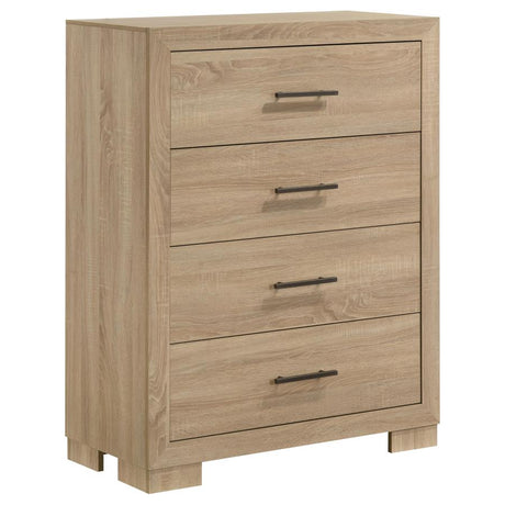 Arielle 4-Drawer Bedroom Chest Of Drawers Light Oak