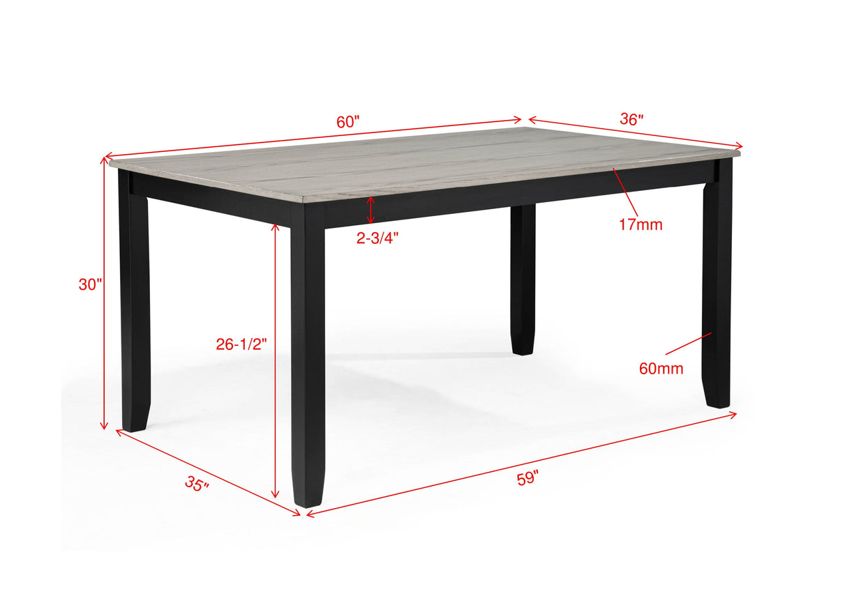 Lester - 6 Piece Dining Set With Bench - Light Gray