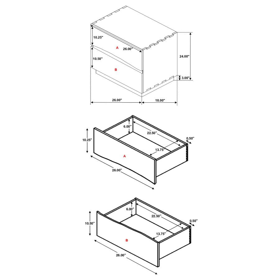 Winslow - 2-Drawer Nightstand - Smokey Walnut