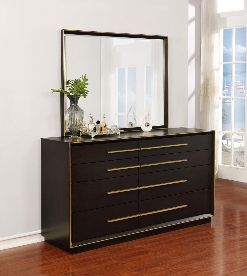 Durango - 8-Drawer Dresser with Mirror - Smoked Peppercorn