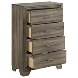 Wright - 4-Drawer Chest Of Drawers - Brown Oak
