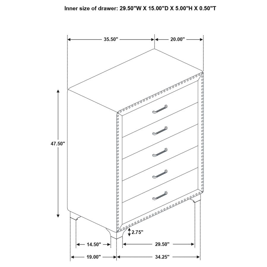 Melody - 5-Drawer Bedroom Chest