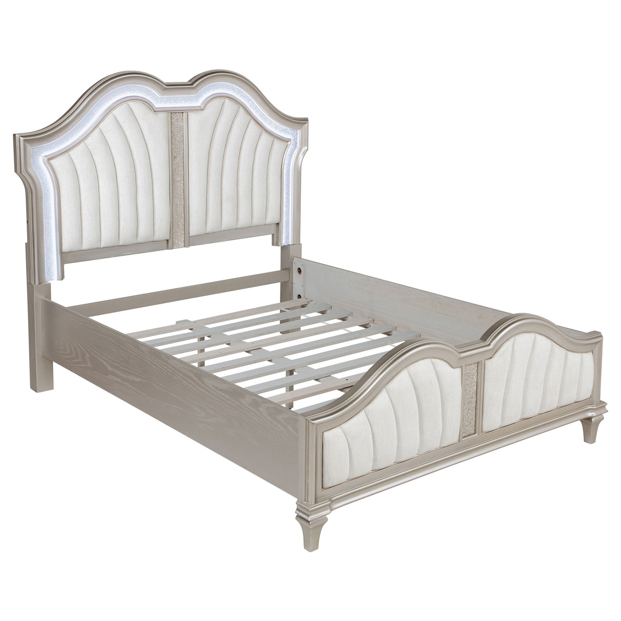 Evangeline - Wood LED Panel Bed