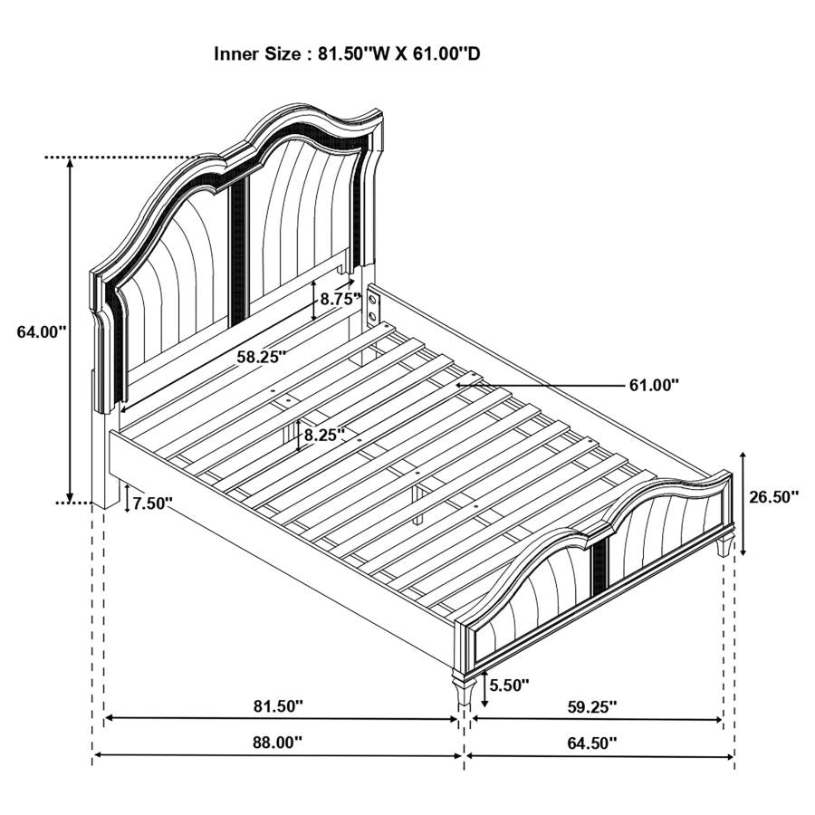 Evangeline - Wood LED Panel Bed