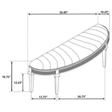 Evangeline - Curved Fabric Upholstered Bench - Silver Oak
