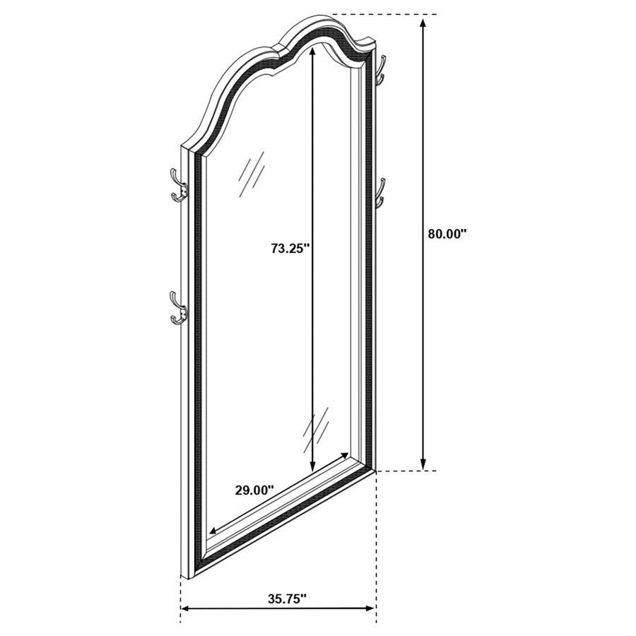 Evangeline - Full Length LED Light Floor Mirror - Silver Oak