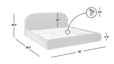 Archie Puffy Grounded - Upholstered Platform Bed - view 12