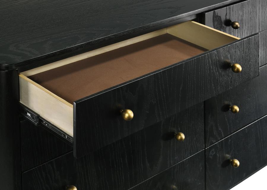 Arini 8-Drawer Dresser with Mirror Black Arini 8-Drawer Dresser with Mirror Black