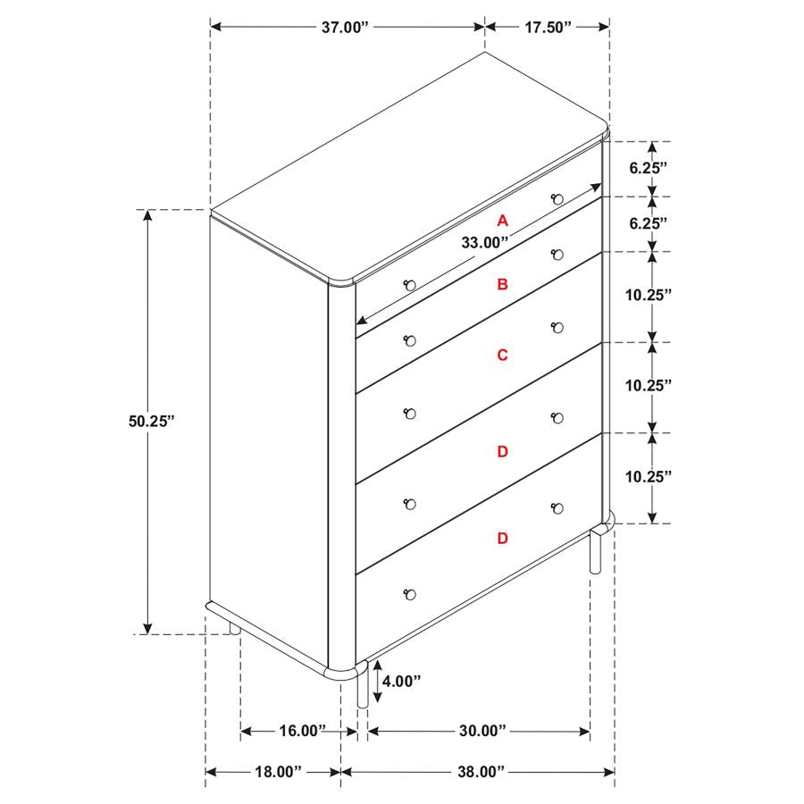 Arini - 5-Drawer Bedroom Chest