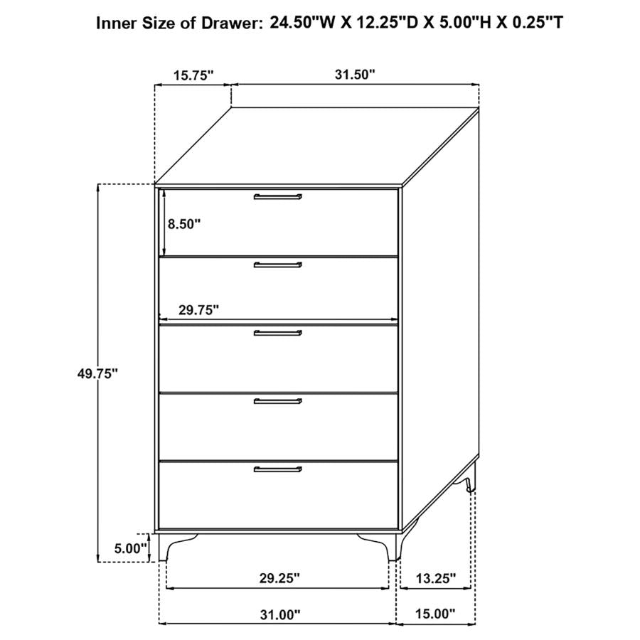 Kendall - 5-Drawer Bedroom Chest