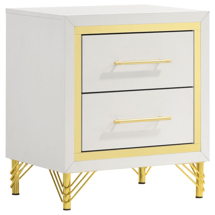 Lucia 2-Drawer Nightstand White