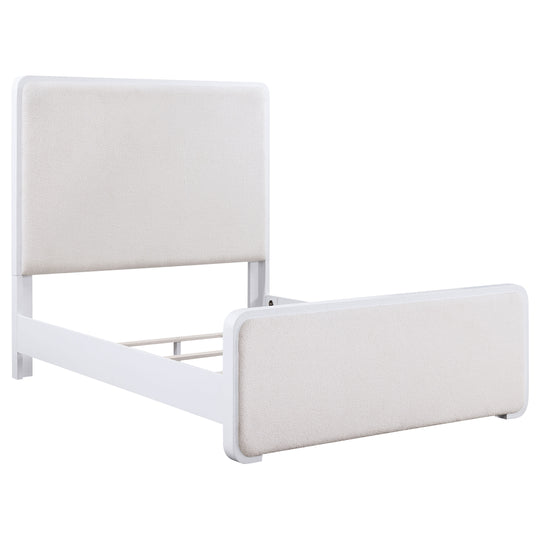 Anastasia Upholstered Panel Bed Pearl White