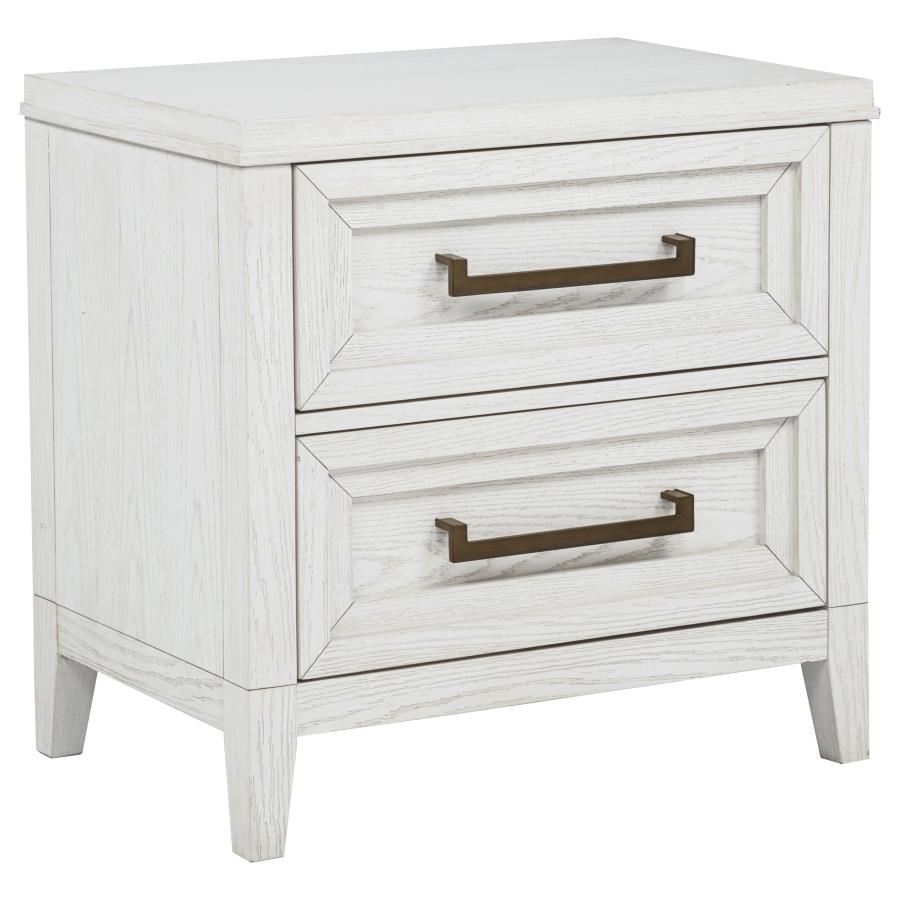 Marielle - 2-Drawer Nightstand Bedside Table - Distressed White