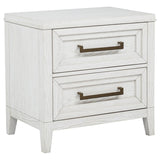 Marielle - 2-Drawer Nightstand Bedside Table - Distressed White