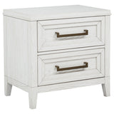 Marielle - 2-Drawer Nightstand Bedside Table - Distressed White