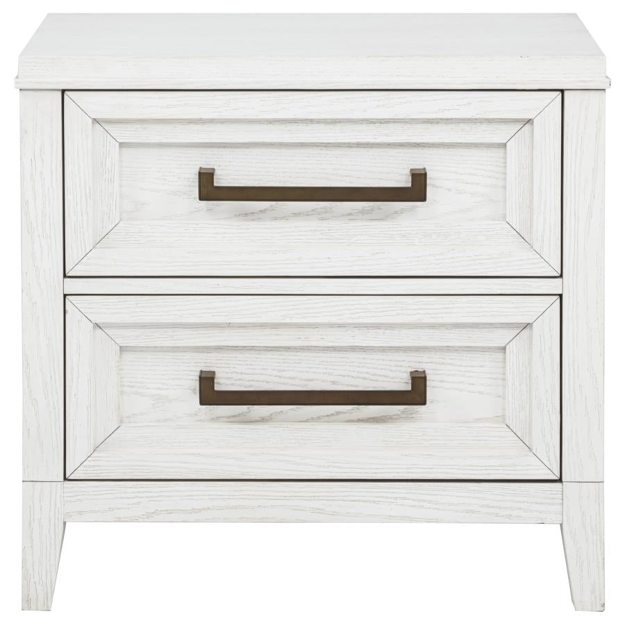 Marielle - 2-Drawer Nightstand Bedside Table - Distressed White
