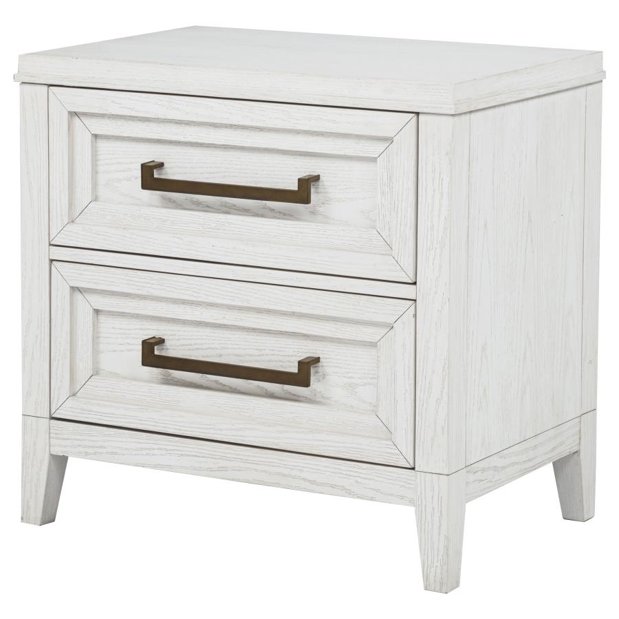 Marielle - 2-Drawer Nightstand Bedside Table - Distressed White