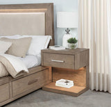 Kenora - 1-Drawer Nightstand Bedside Table - Barley Brown