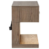 Kenora - 1-Drawer Nightstand Bedside Table - Barley Brown