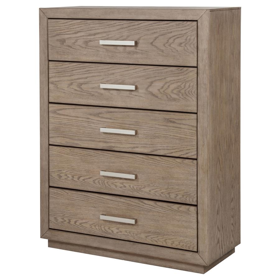 Kenora - 5-Drawer Bedroom Chest - Barley Brown
