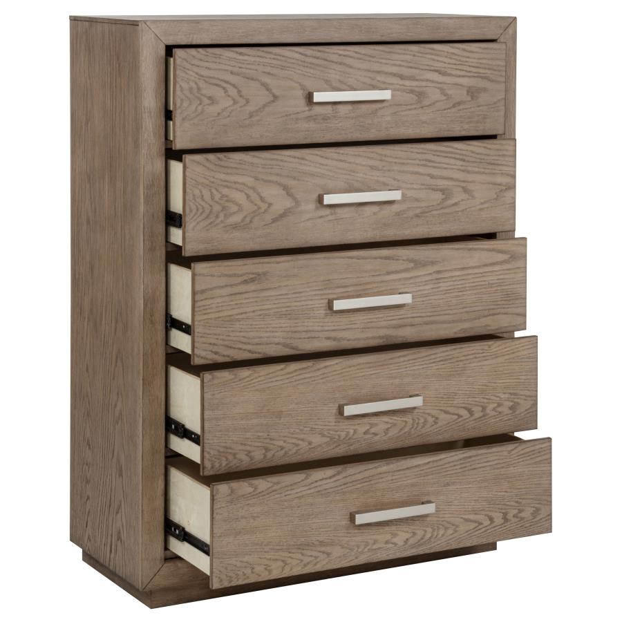 Kenora - 5-Drawer Bedroom Chest - Barley Brown