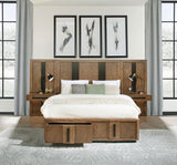 Terrace - 2 Piece Wall Panel With Nightstand Set - Ash Brown