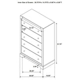 Gran Park - 5-Drawer Bedroom Chest Of Drawers - Dark Cocoa