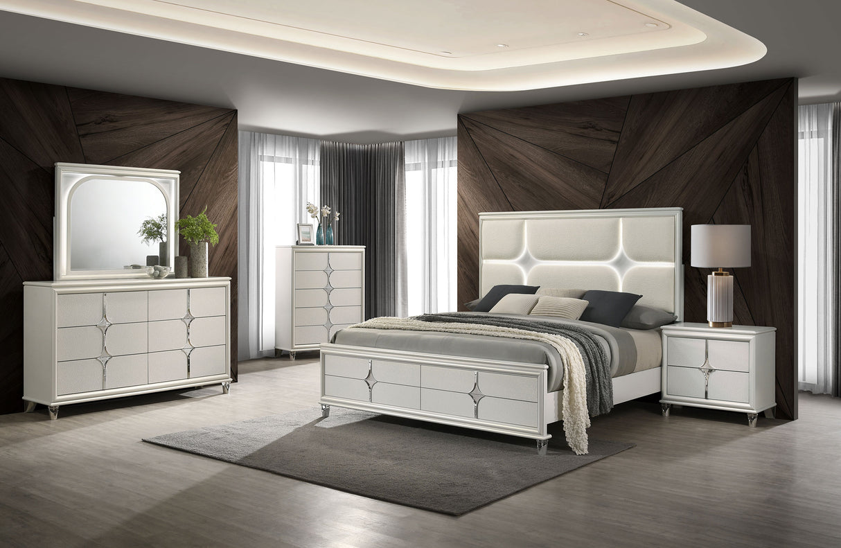 Olivia Bedroom Set Pearl White