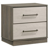 Fenwick - 2-Drawer Nightstand Bedside Table - Gray Oak