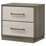 Fenwick - 2-Drawer Nightstand Bedside Table - Gray Oak