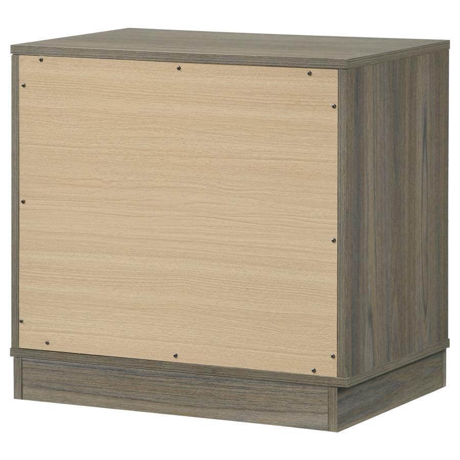 Fenwick - 2-Drawer Nightstand Bedside Table - Gray Oak