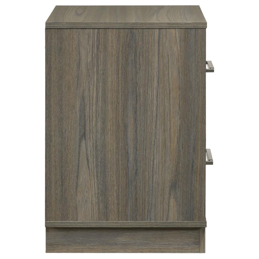Fenwick - 2-Drawer Nightstand Bedside Table - Gray Oak