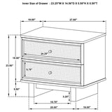 Kailani - 2-Drawer Nightstand Bedside Table - Beige Oak