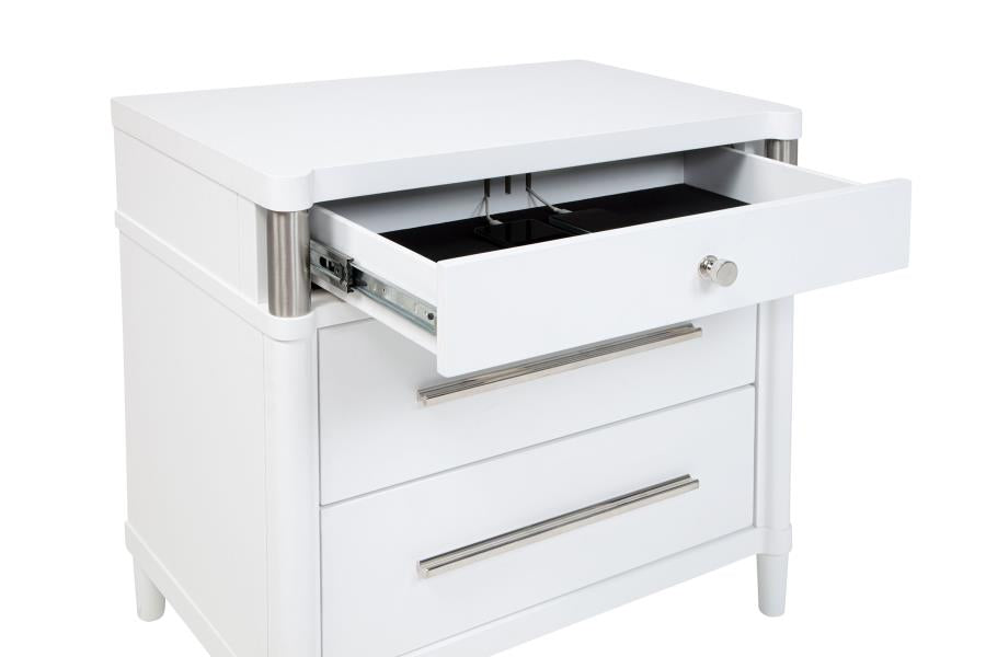 Gracemont - 3-Drawer Bedroom Nightstand Bedside Table - White