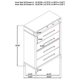 Gracemont - 5-Drawer Bedroom Chest Of Drawers - White