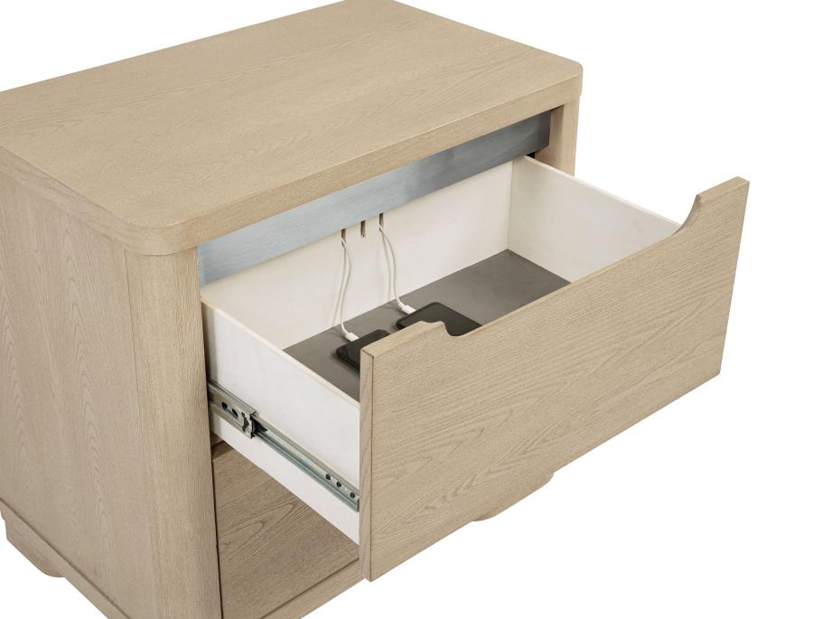 Ladera - 2-Drawer Nightstand Bedside Table - Light Elm