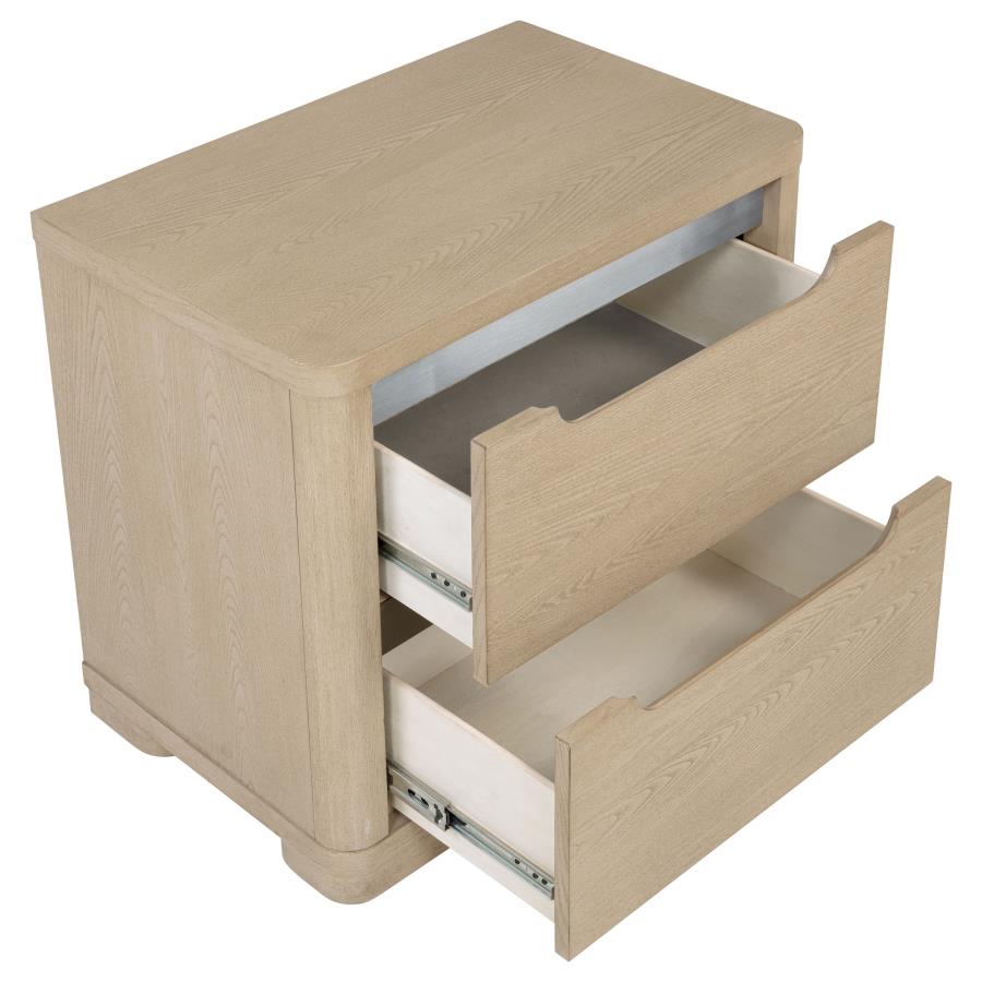 Ladera - 2-Drawer Nightstand Bedside Table - Light Elm