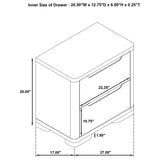 Ladera - 2-Drawer Nightstand Bedside Table - Light Elm
