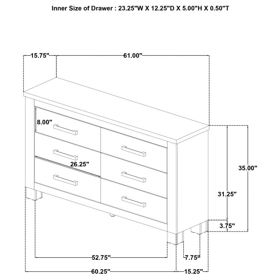 Oakglen - 6-Drawer Bedroom Dresser